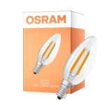 Osram LED Classic E14 Bougie Filament Claire 1.2W 255lm - 840 Blanc Froid | Équivalent 25W