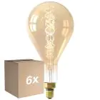 Lot 6x Calex XXL Splash Dorée LED E27 Filament 3W 250lm- 822 Blanc Très Chaud | Dimmable